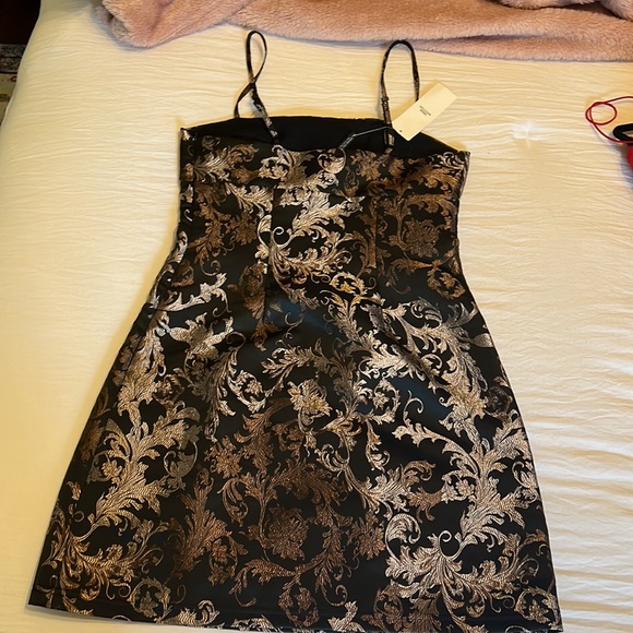 NWT Black Dress with gold details - UO - Picture 2 of 4